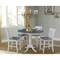 International Concepts Round 36 in Rd Extend Dining Table, 4 San Remo Stools, White/Heather Gray, 36 W, 48 L, 35.3 in H K05-36RXT-6B-S102-4 - alternate 2